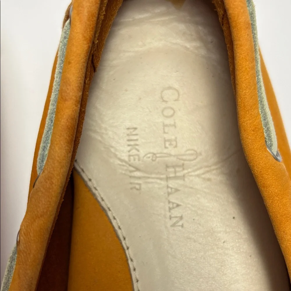 Cole Haan Women’s Sz8m Yellow/Orange Nubuck Leather Suede‎ Loafers #0259